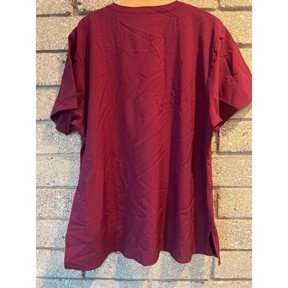 Carhartt Burgundy Womens Medical Scrub Top XL W/ Pockets & Utility Loop - Picture 7 of 7